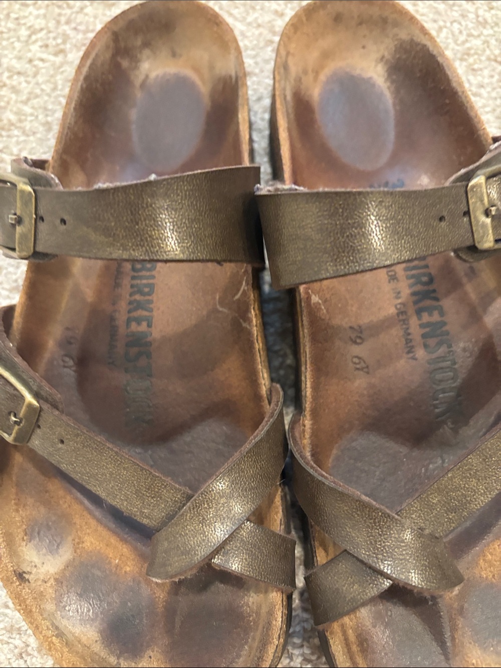 Birkenstock Brown Leather Double-Strap Sandals with Buckles - Picture 3 of 7